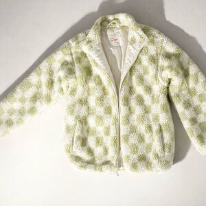 Cat & Jack Cream and Light Green Sherpa-Lined Jacket